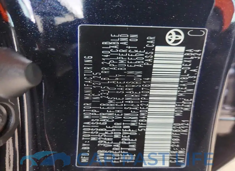 5YFB4MDE2TP407614# 12