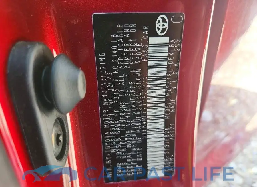 5YFB4MDE7TP423775# 12