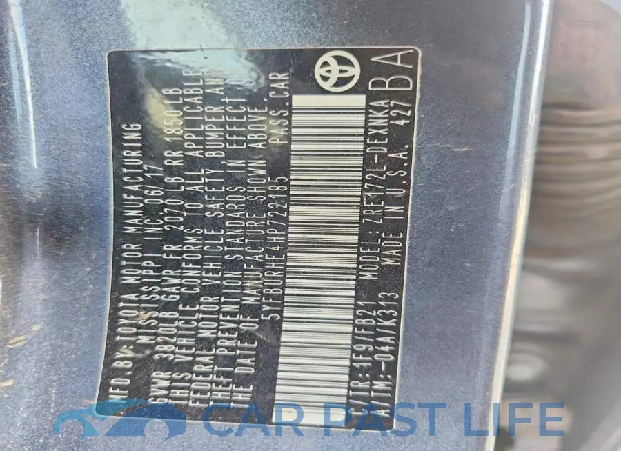 5YFBURHE4HP722185# 12