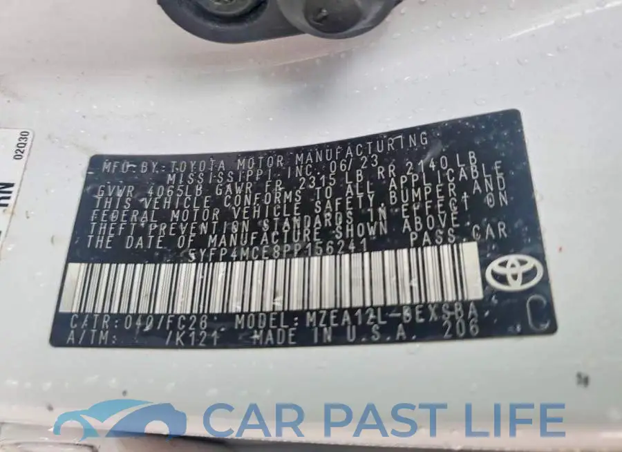 5YFP4MCE8PP156241# 12