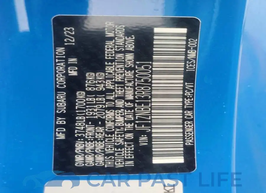 JF1ZNBE13R8750051# 12
