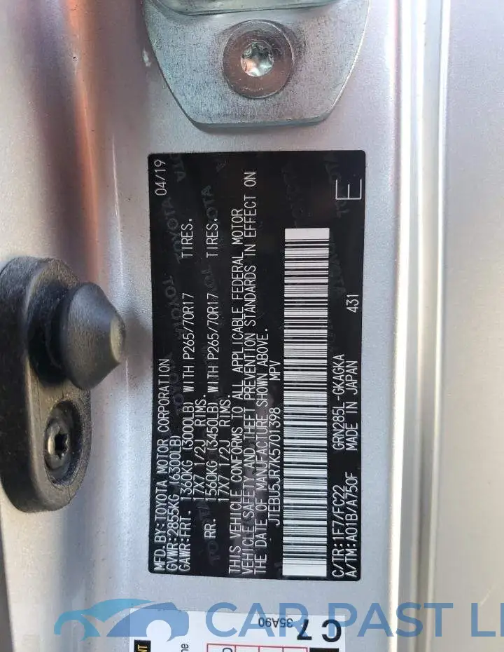 JTEBU5JR7K5701398# 14