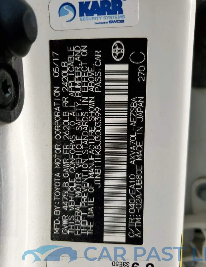 JTNB11HK8J3003399# 12