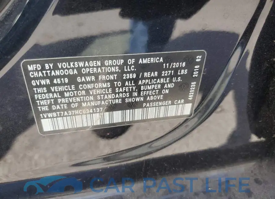 1VWBT7A37HC034137# 12