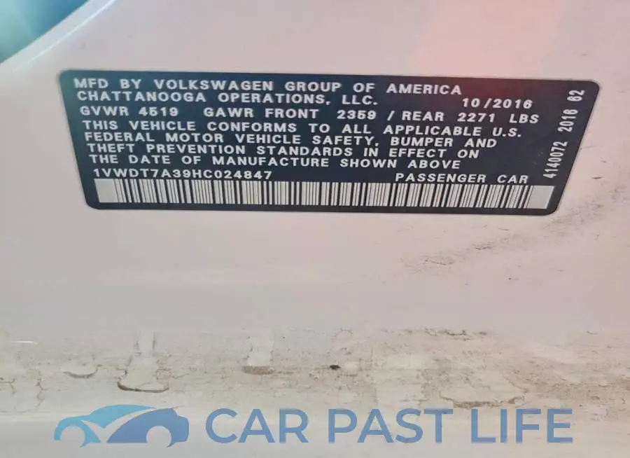 1VWDT7A39HC024847# 13