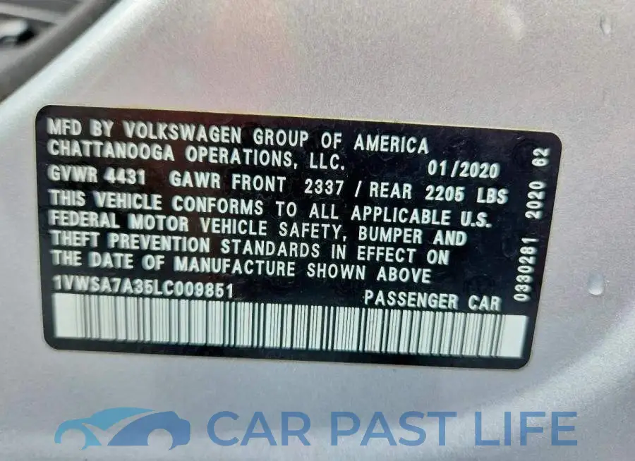 1VWSA7A35LC009851# 12