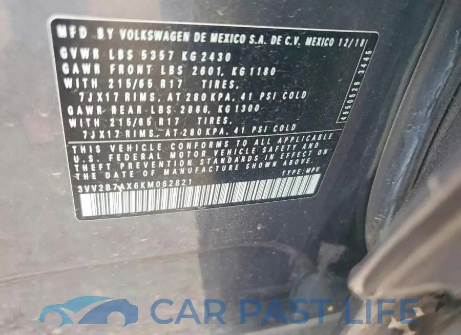 3VV2B7AX6KM062821# 13
