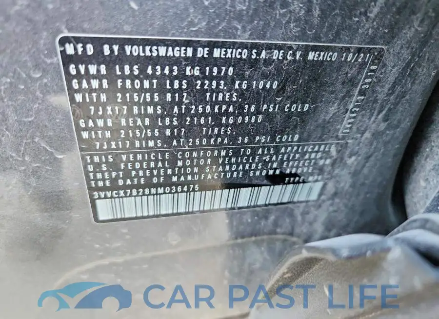 3VVCX7B28NM036475# 12