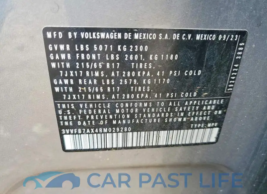 3VVFB7AX4RM029280# 13