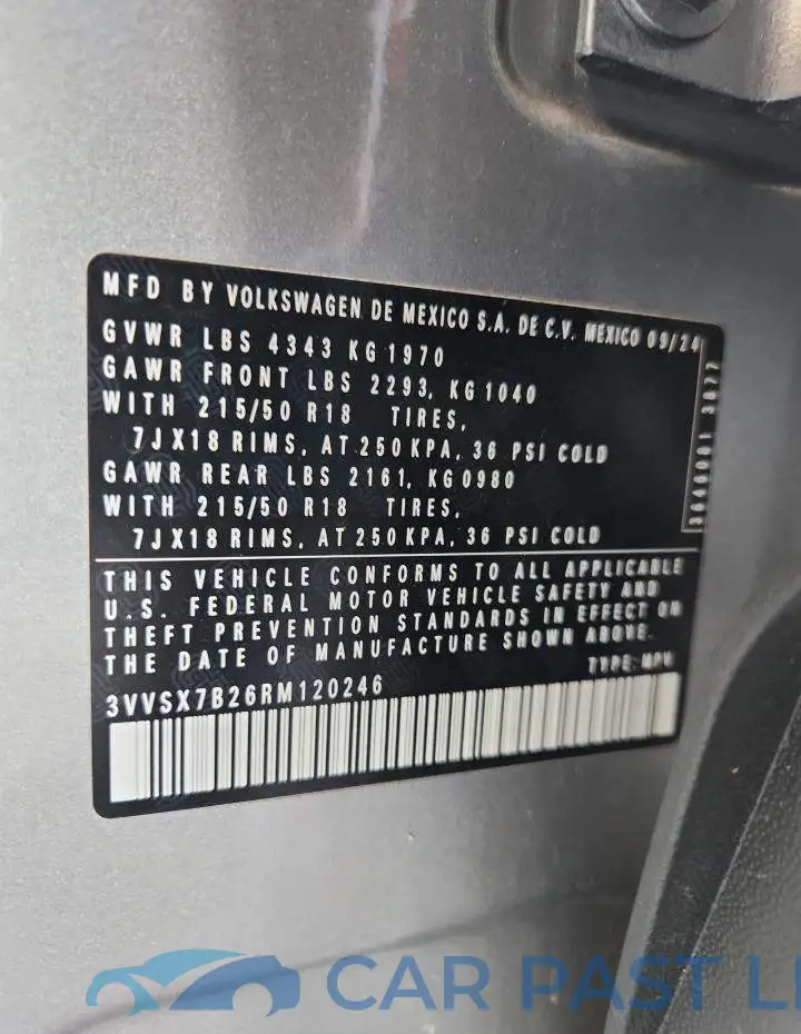 3VVSX7B26RM120246# 13