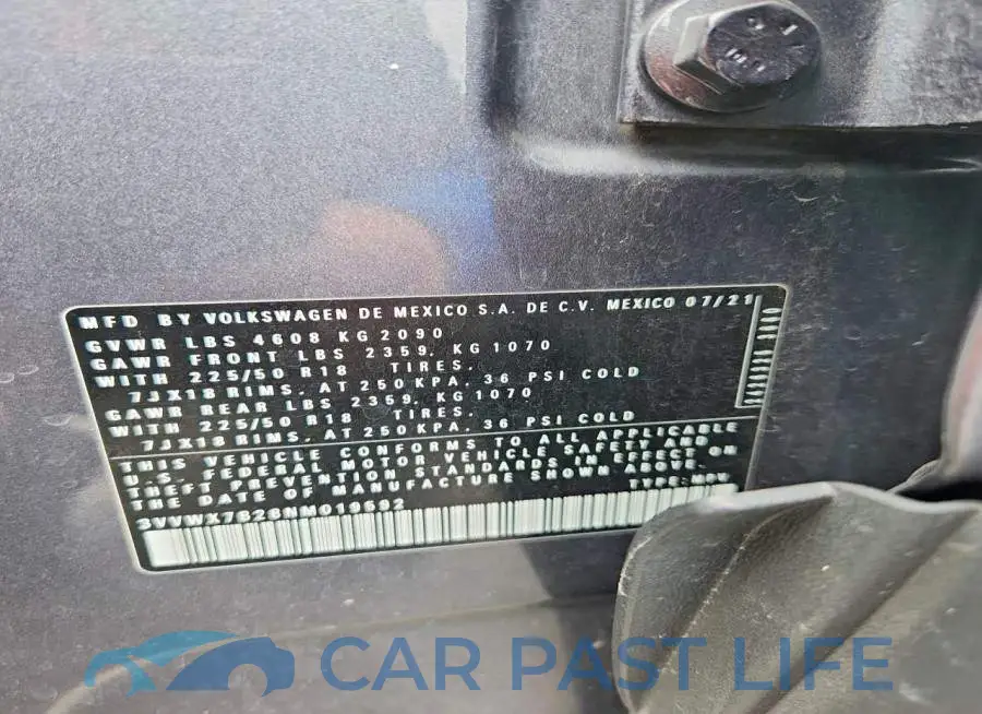 3VVWX7B28NM019592# 13