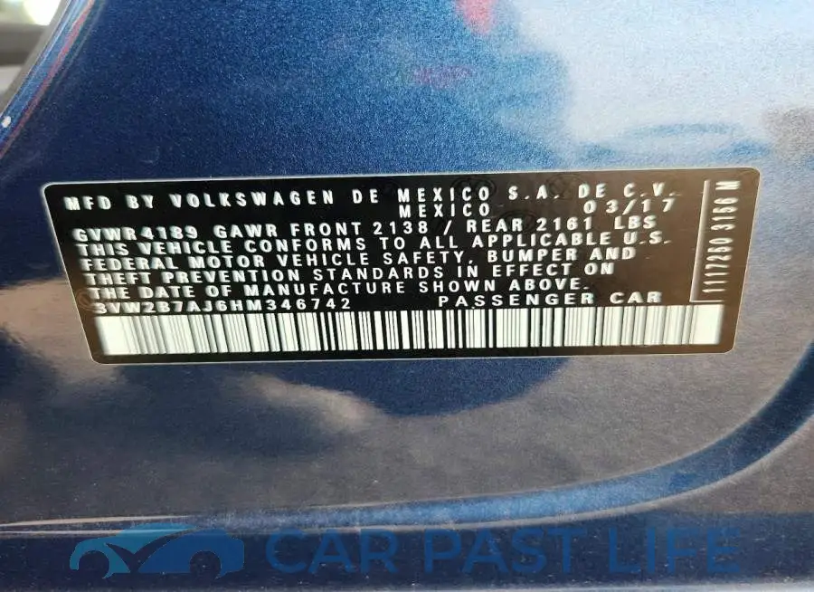 3VW2B7AJ6HM346742# 12