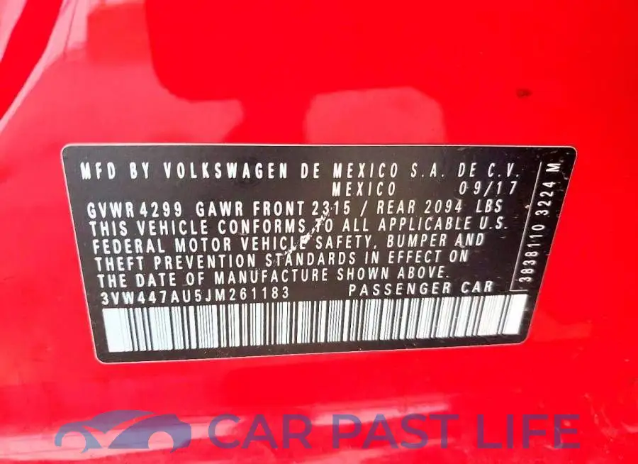 3VW447AU5JM261183# 13