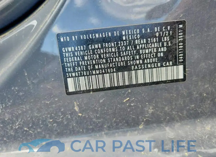 3VW6T7BU1MM041604# 12
