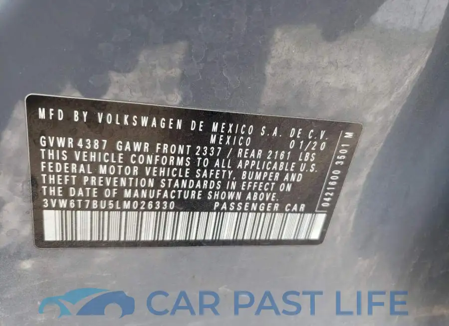 3VW6T7BU5LM026330# 12