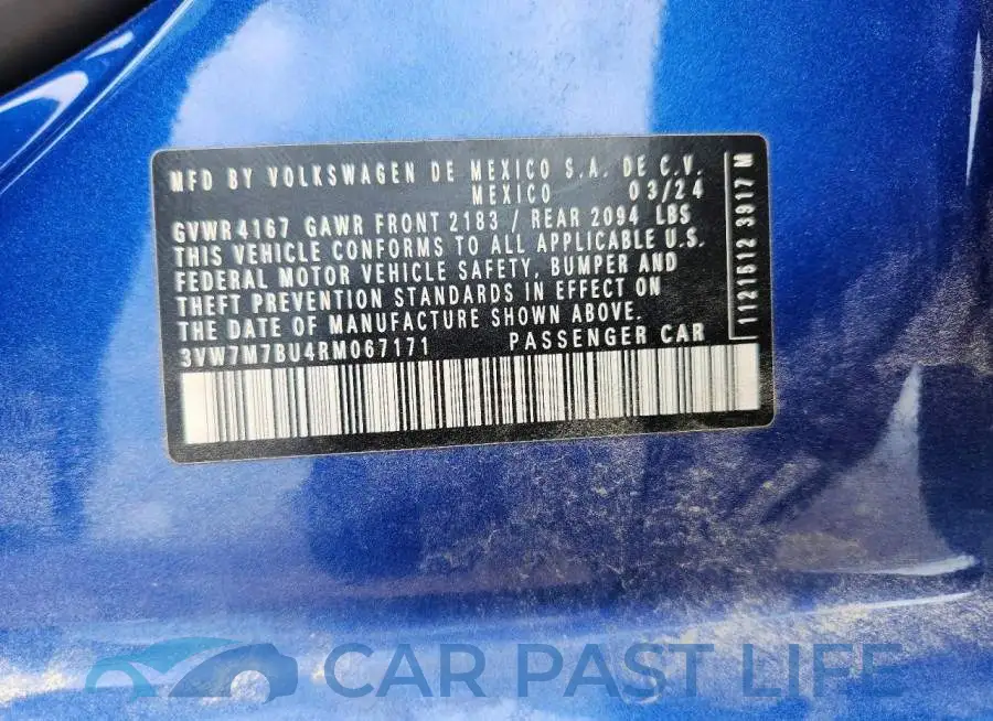 3VW7M7BU4RM067171# 12