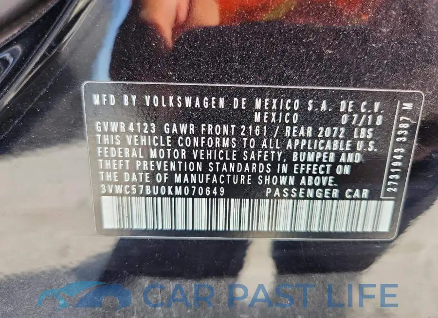 3VWC57BU0KM070649# 13