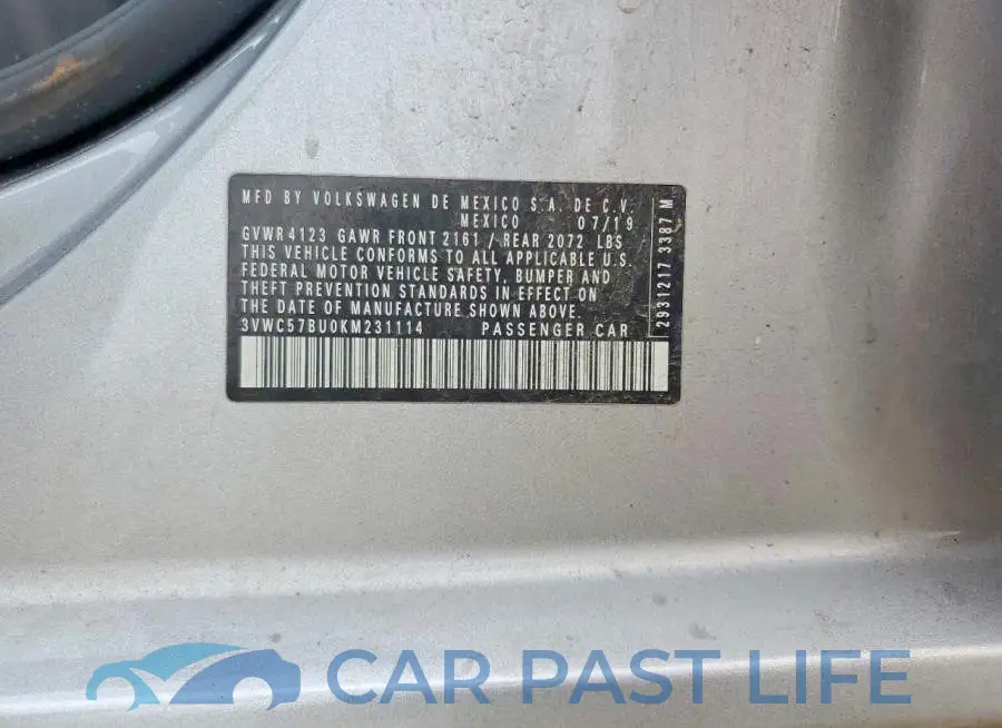 3VWC57BU0KM231114# 12