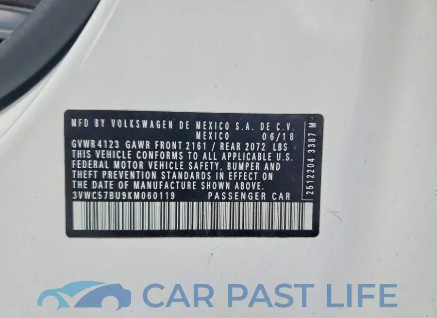 3VWC57BU9KM060119# 12