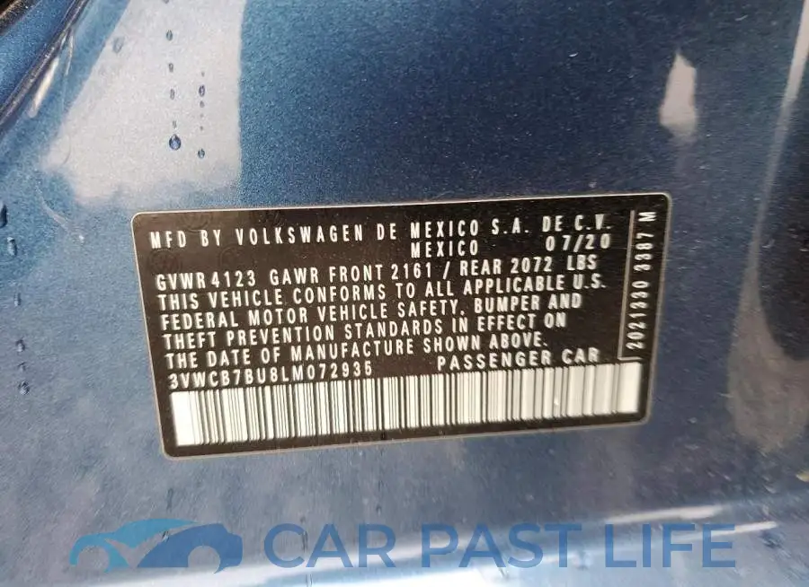 3VWCB7BU8LM072935# 12
