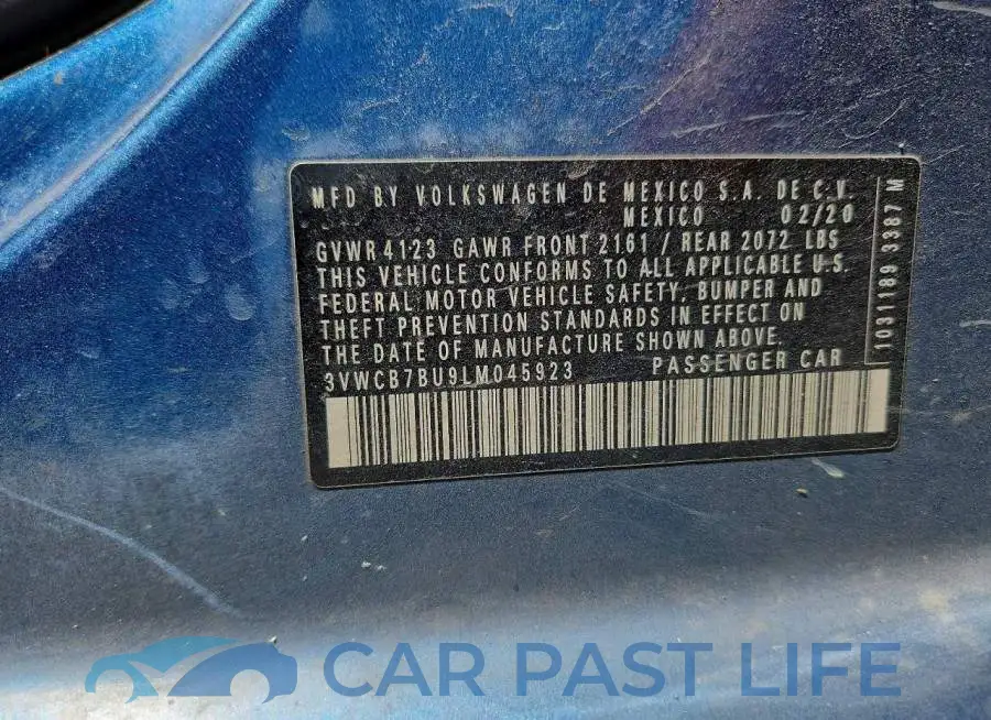 3VWCB7BU9LM045923# 12