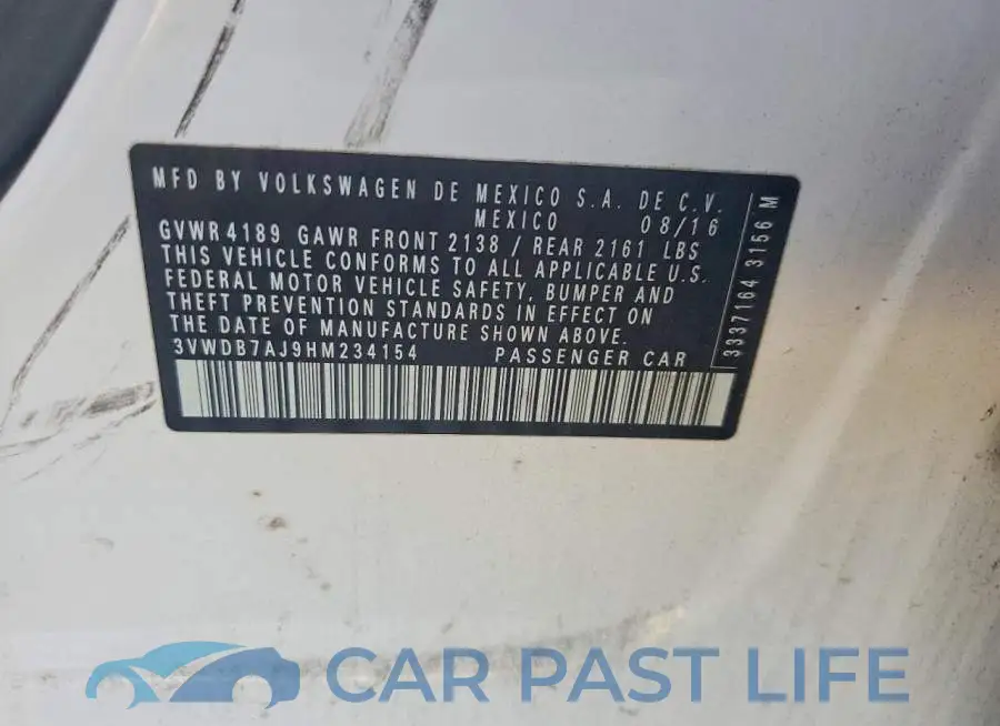 3VWDB7AJ9HM234154# 12