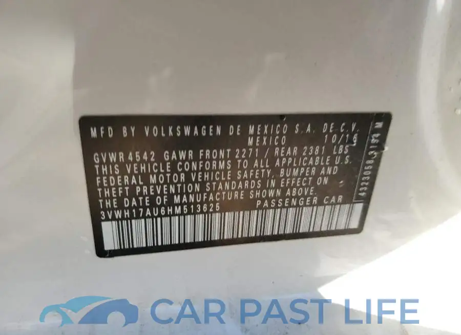 3VWH17AU6HM513625# 12