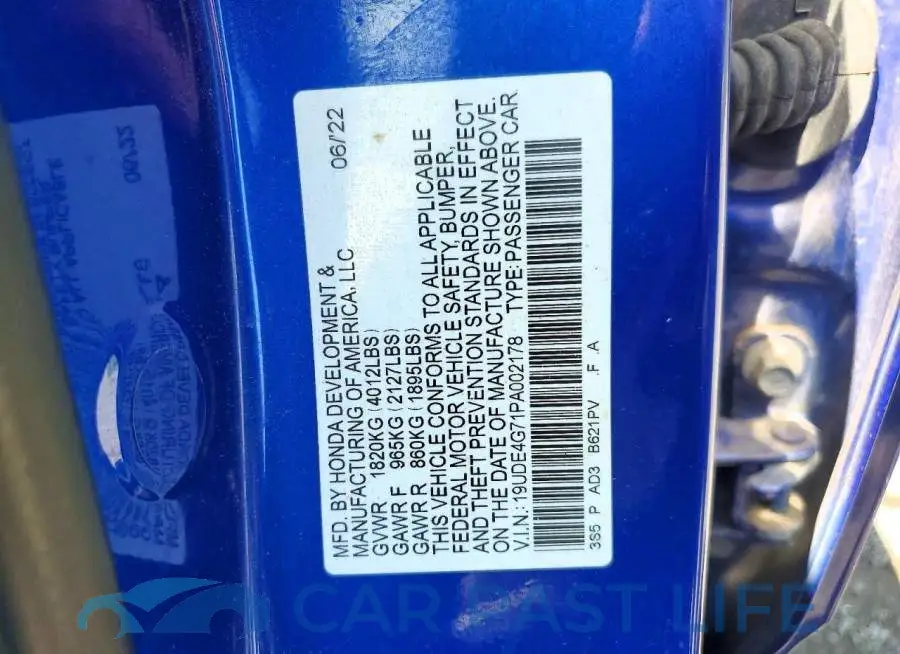 19UDE4G71PA002178# 12
