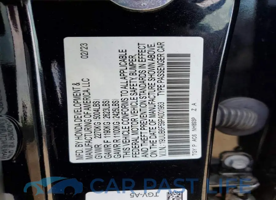 19UUB6F59PA001963# 12