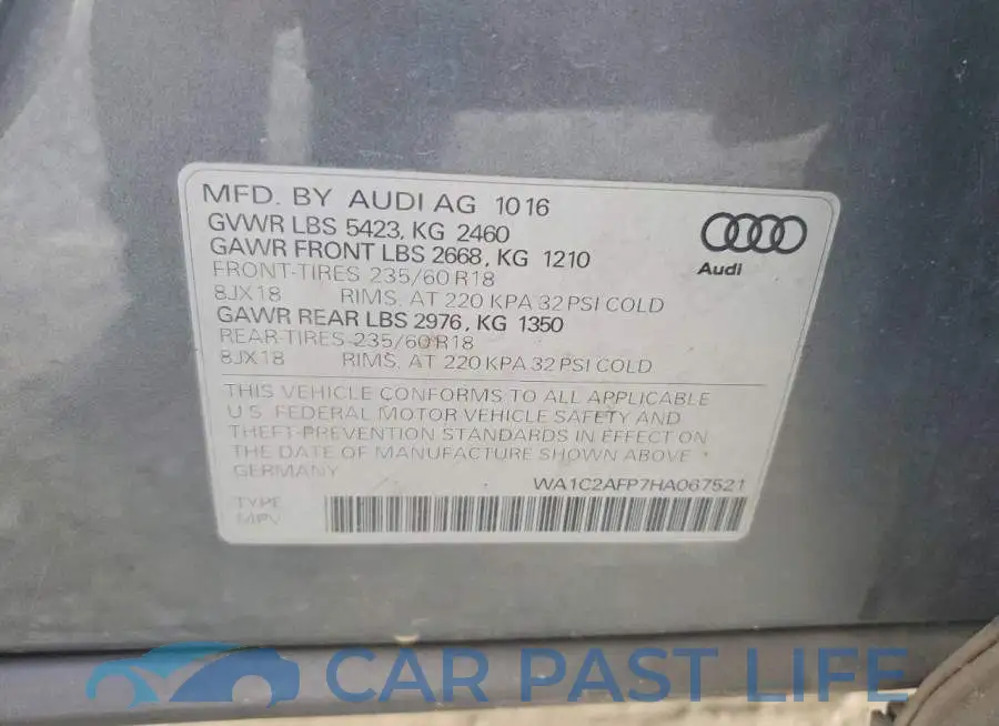 WA1C2AFP7HA067521# 13
