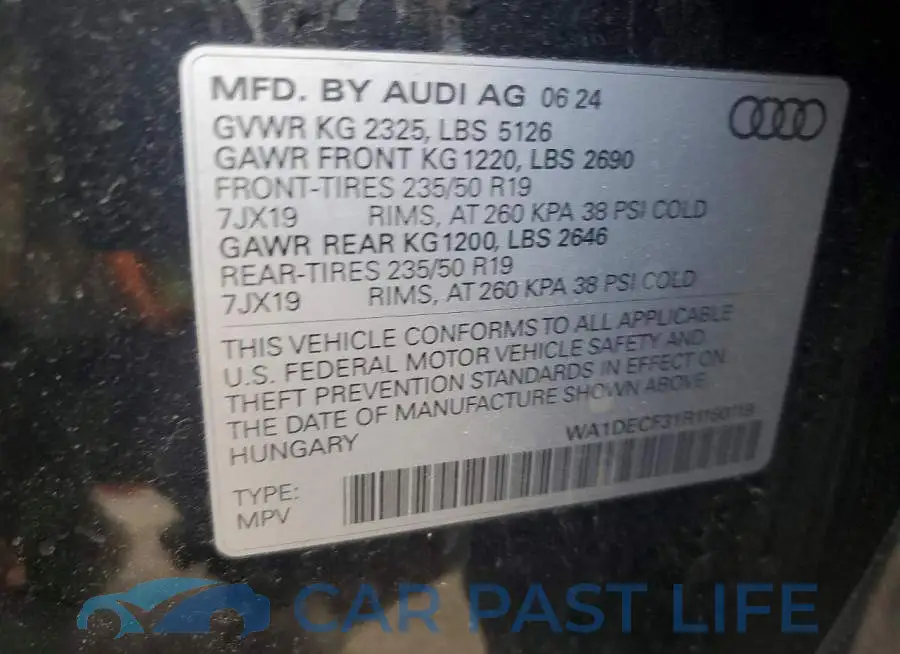 WA1DECF31R1160119# 13