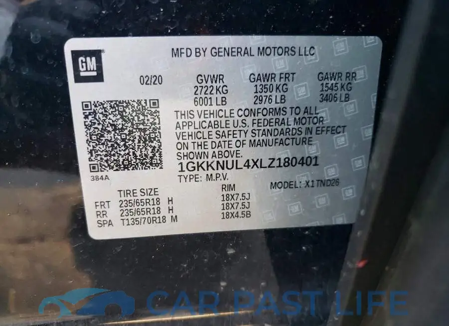 1GKKNUL4XLZ180401# 13