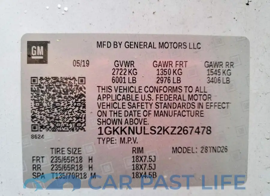 1GKKNULS2KZ267478# 14