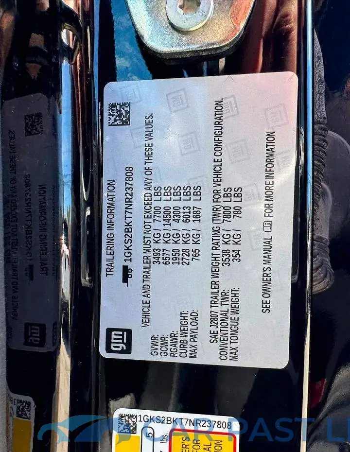 1GKS2BKT7NR237808# 10