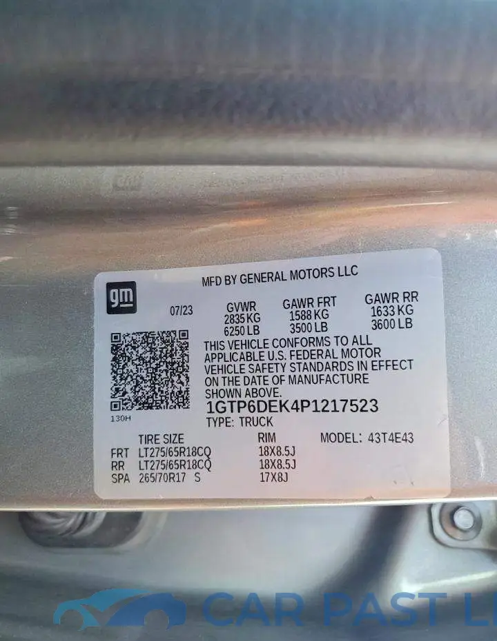 1GTP6DEK4P1217523# 12