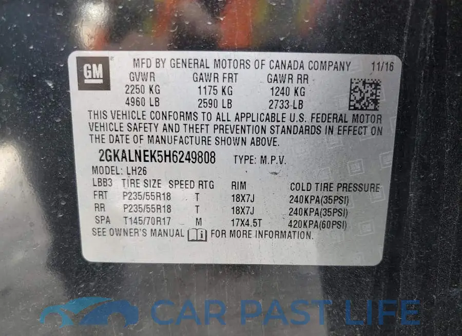 2GKALNEK5H6249808# 13