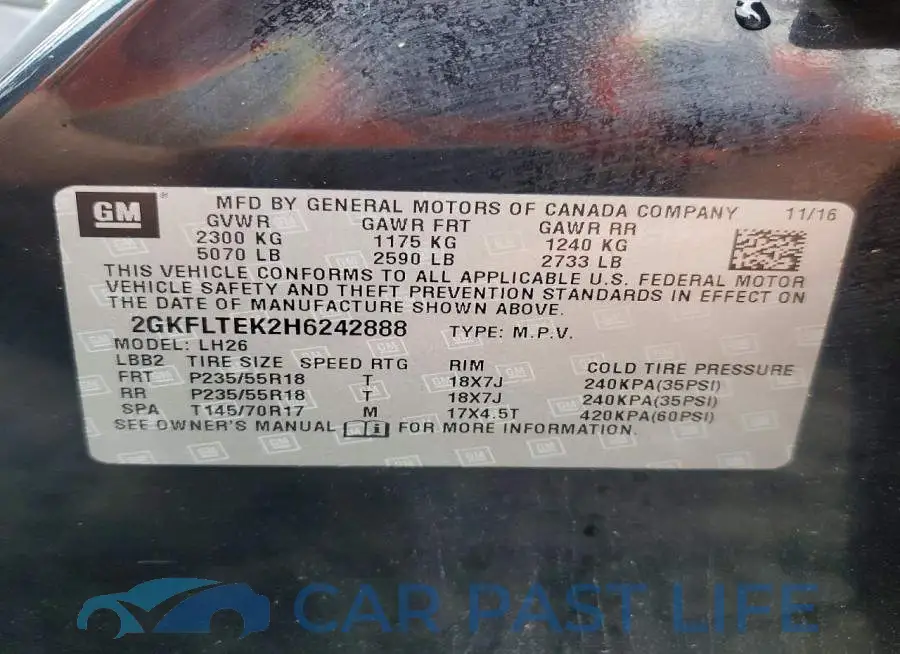 2GKFLTEK2H6242888# 13