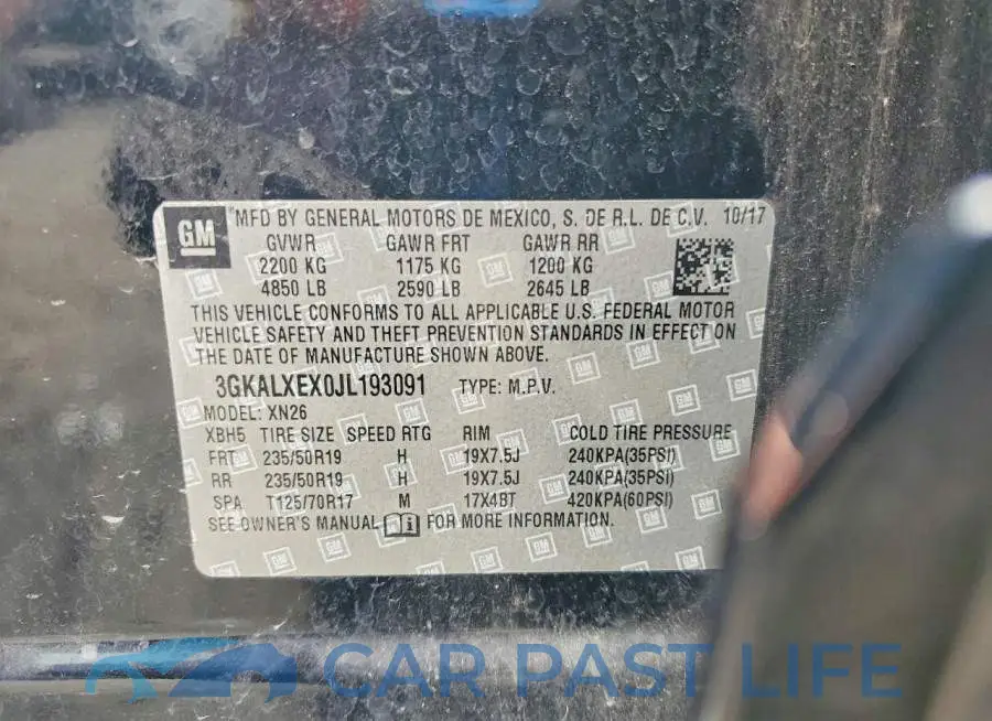 3GKALXEX0JL193091# 13