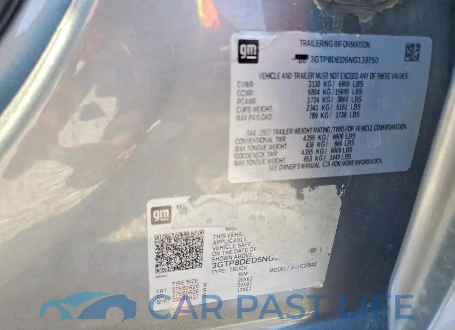 3GTP8DED5NG139750# 12