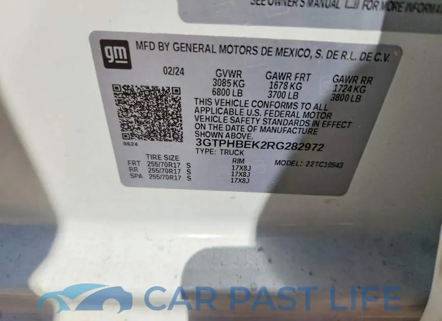 3GTPHBEK2RG282972# 12