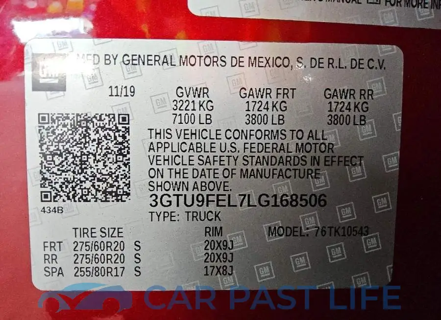 3GTU9FEL7LG168506# 12