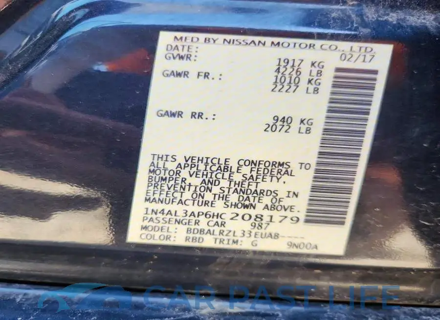 1N4AL3AP6HC208179# 12