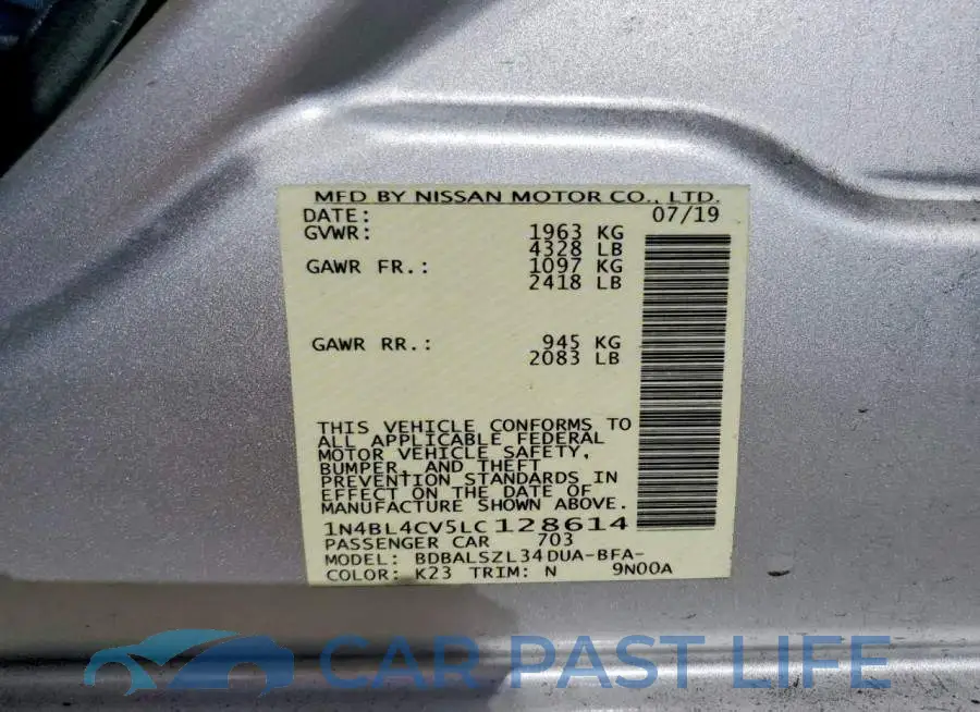1N4BL4CV5LC128614# 12