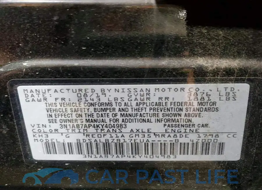 3N1AB7AP4KY404983# 12