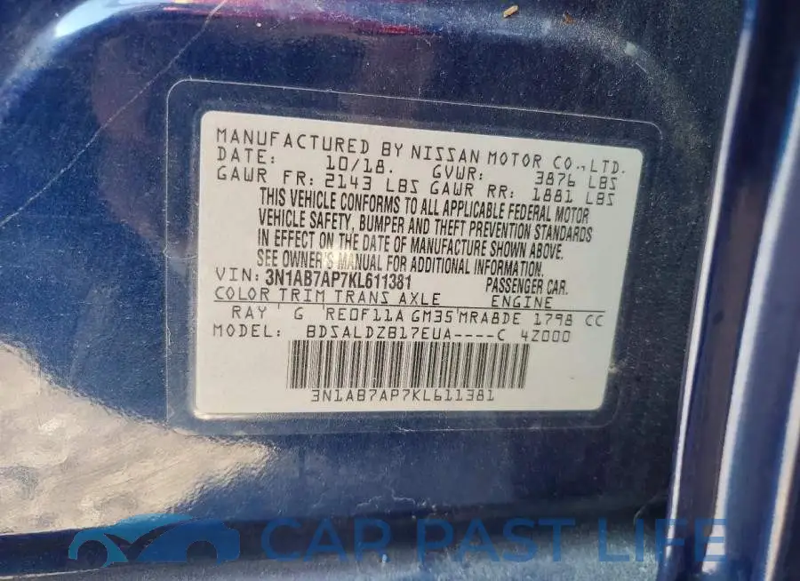3N1AB7AP7KL611381# 12