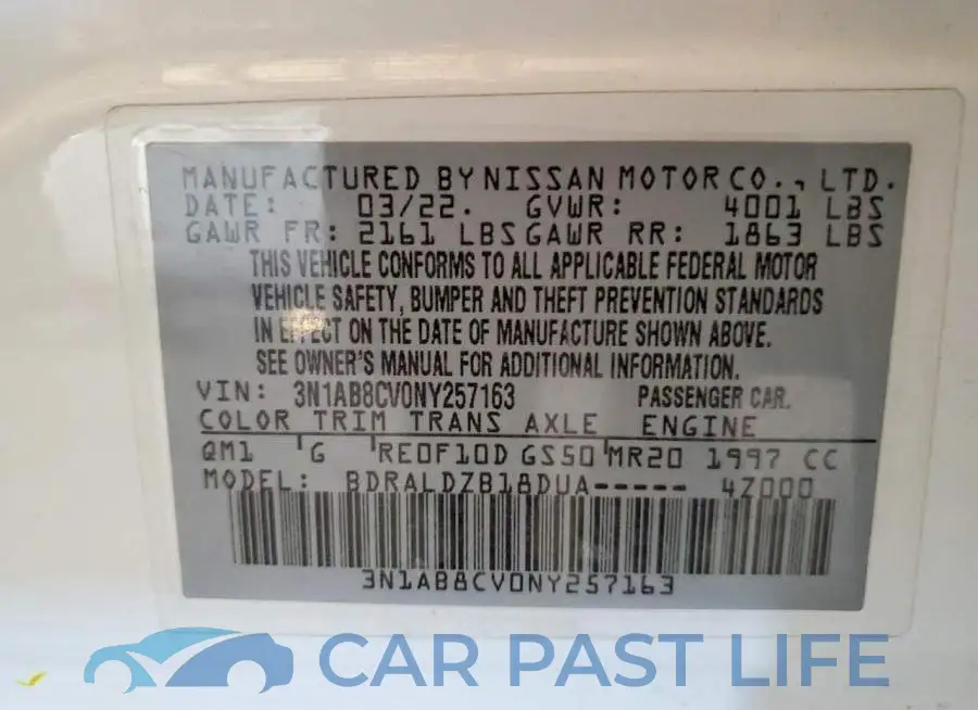 3N1AB8CV0NY257163# 12
