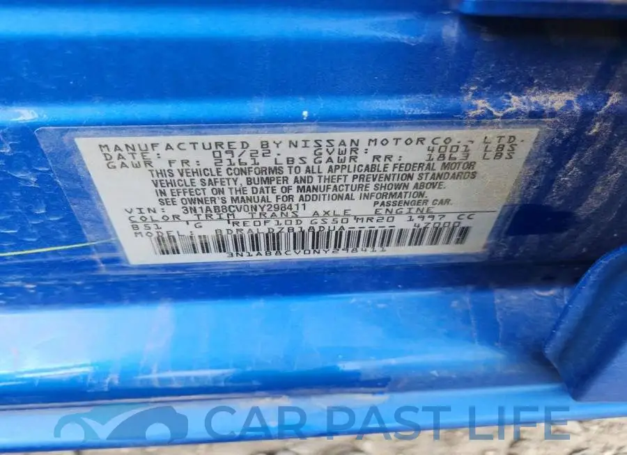 3N1AB8CV0NY298411# 12