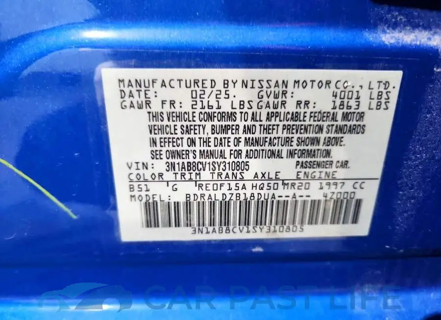 3N1AB8CV1SY310805# 12