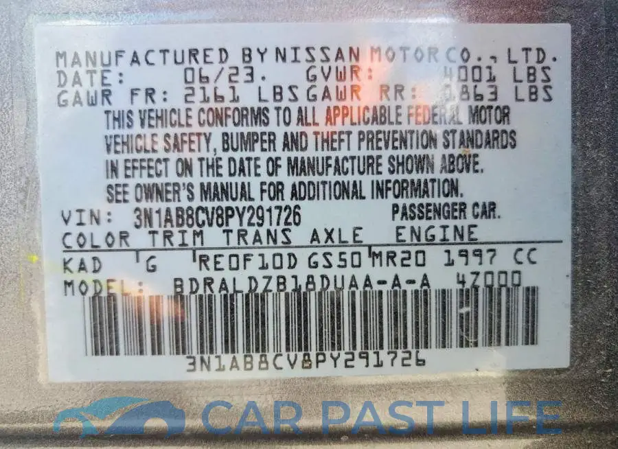 3N1AB8CV8PY291726# 12