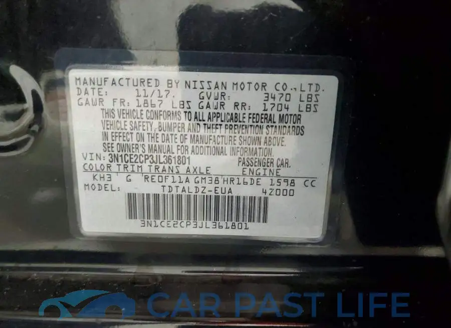 3N1CE2CP3JL361801# 12